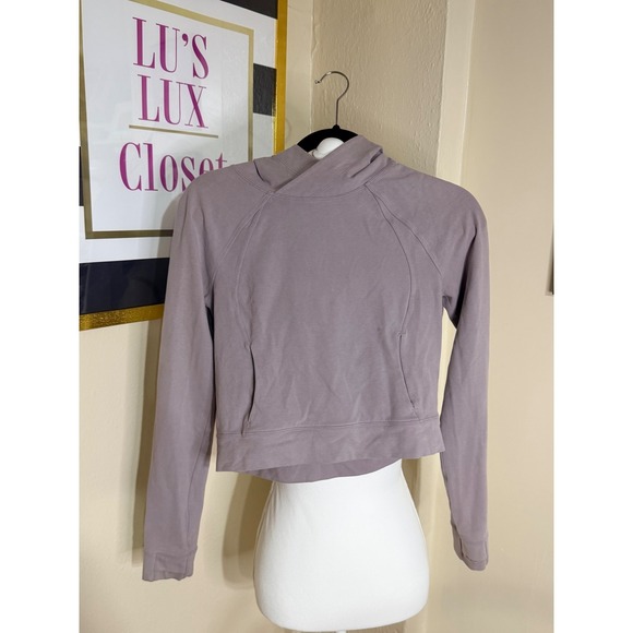 Lululemon Tops - Lululemon All Yours Cropped Hoodie Size 4 Dusty Mauve Purple Pullover Sweatshirt